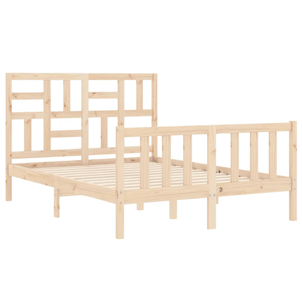 Letto senza Materasso-Struttura Letto 140x190 cm in Legno Massello di Pino 606659