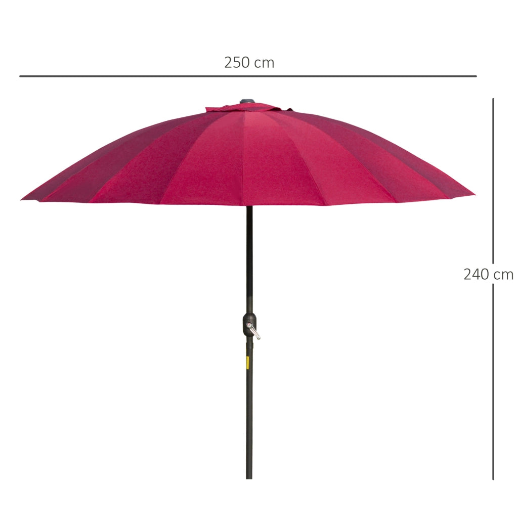Ombrellone da Giardino Inclinabile 2.5x2.5 m ¨C zephmum ¨C Poliestere Rosso Vino