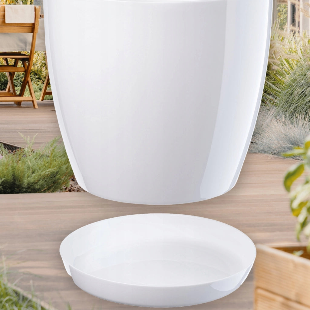 Vaso da fiori KADAX, fioriera, coperchio, 18 cm, supporto per fiori, plastica bianca, 3 pezzi.