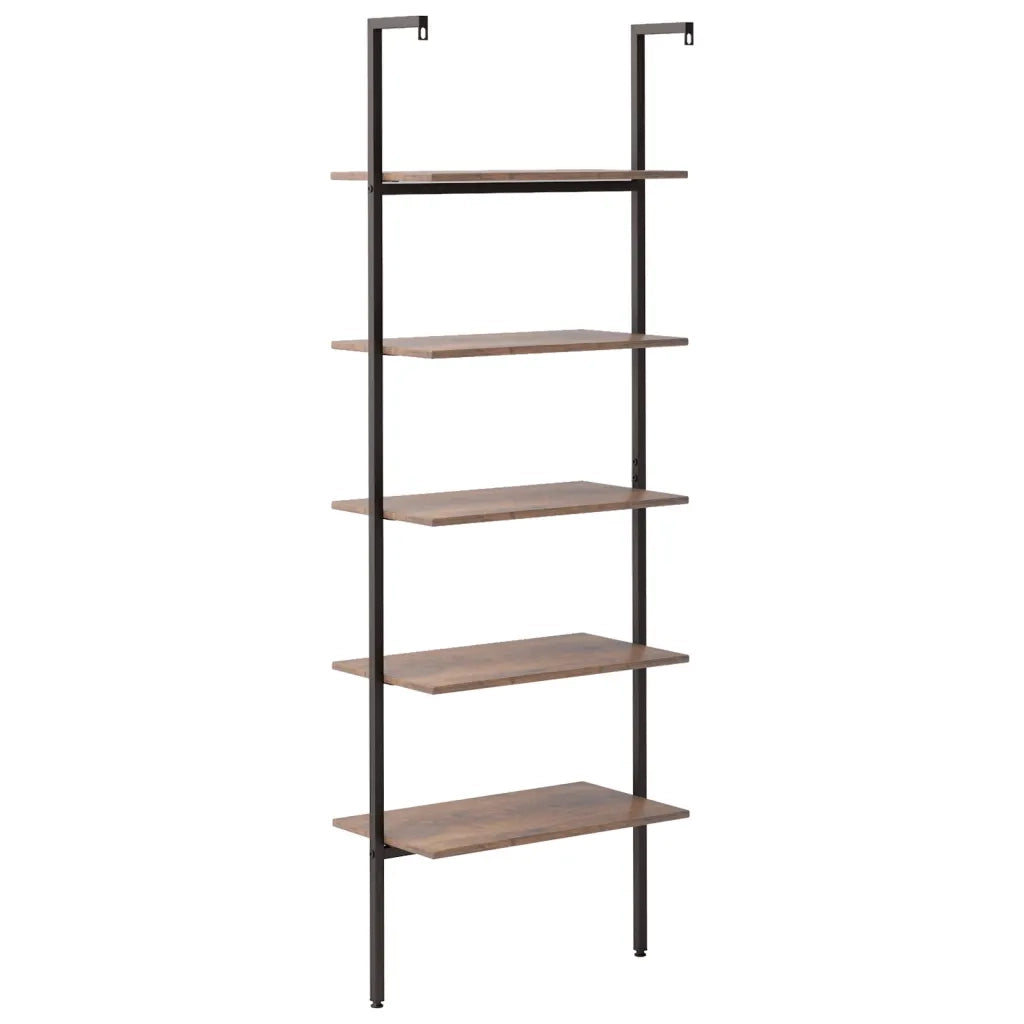 Scaffale Pendente 5 Livelli Marrone Scuro e Nero 64x35x185 cm CFW6032039