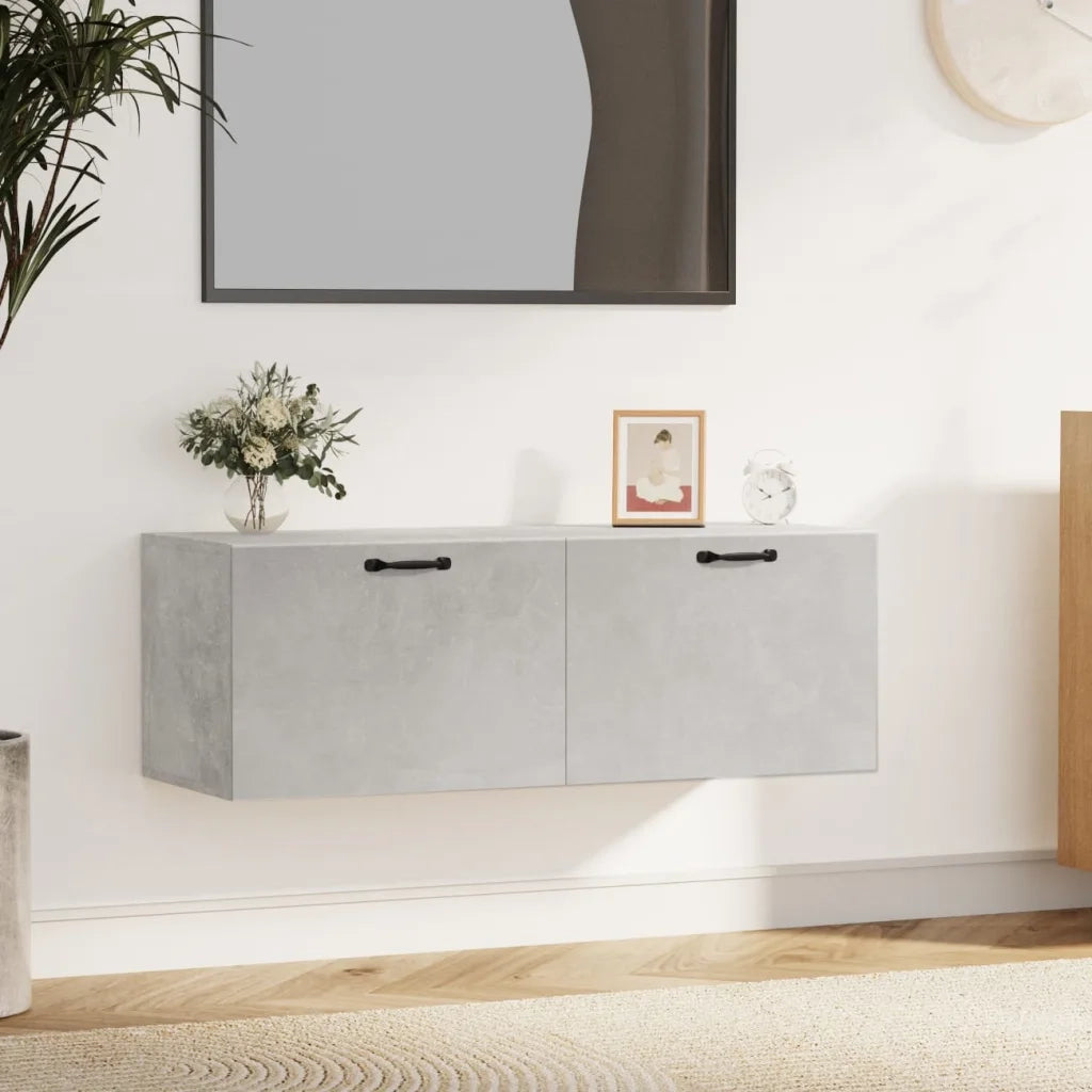 Armadietto a Muro | Mobile Pensile Grigio Cemento 100x36,5x35 cm Legno Multistrato