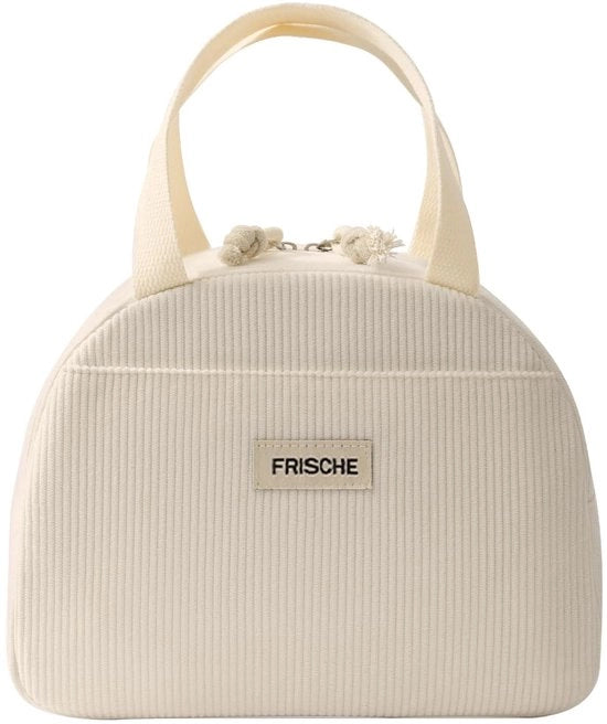 Lunchtas Geïsoleerde con Rivestimento in Folie, Scatola da Picnic con Tessuto Corduroy Riciclabile, Piccola Scatola Isolante da 6,5 Litri per Picnic, Scuola, Ufficio, Viaggi