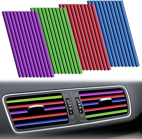 Decorative strips per auto-climatizzazione - 40 pezzi - luce di scarico - 4 colori - 20 x 08 cm