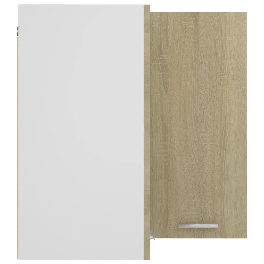 Mobile angolare a parete design funzionale contenitore per cucina 57 x 57 x 60 cm legno composito rovere Sonoma 02_0047880