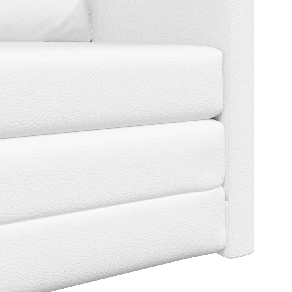 Divano Letto 2-in-1 Bianco 74x77x81 cm Pelle Sintetica
