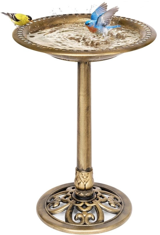 Vogelbad Esterno da Piede - 71 cm di Altezza - Vogelbad Buiten - Vogelbad su Piede - Leggero - Poliresina - Decorazione per Giardino - Accessorio per Giardino