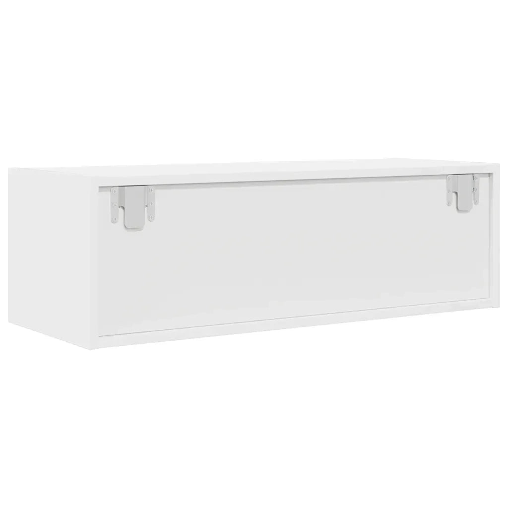 Set di 2 mobili porta TV a parete 80 x 31 x 25 cm ampio spazio contenitivo design contemporaneo legno bianco 02_0051688