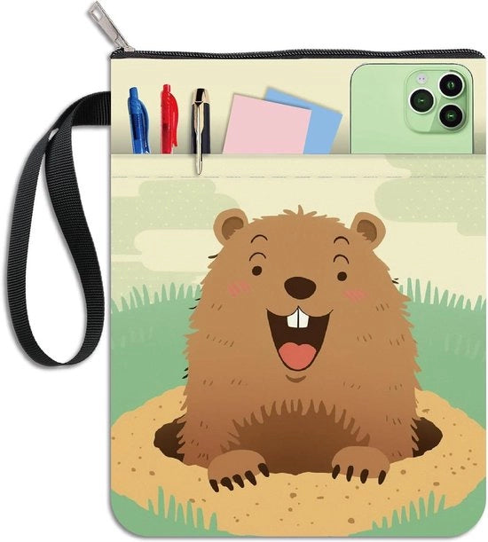 Copertina protettiva per libri tascabili con cerniera | Copricostume lavabile per paperback | Disegno animale | Tasca aggiuntiva | Accessorio per libri | Regalo per appassionati di lettura | Dono per amici classe