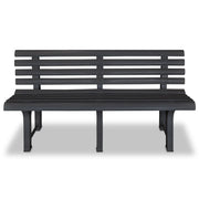 Panchina da Giardino | Panca da Giardino 145,5 cm in Plastica Antracite