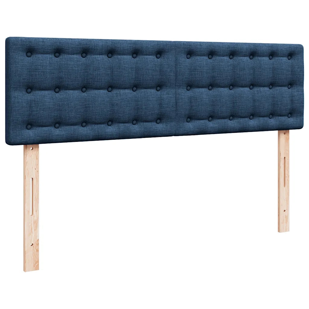 Struttura Letto Pouf con Materasso Blu 140x200cm in Tessuto 3311635