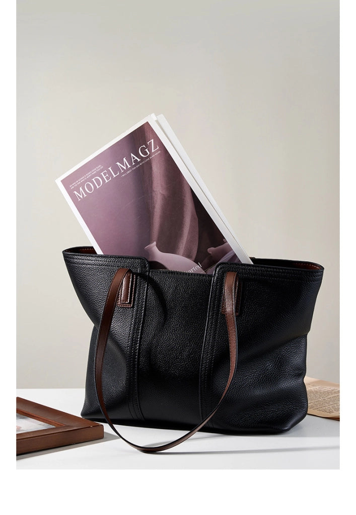 Borsa a tracolla da donna in vera pelle nera