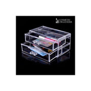 Trade Shop - Organizza Cosmetici Make Up Aclinico Trasparente Cosmetic Organizer 2 Cassetti -