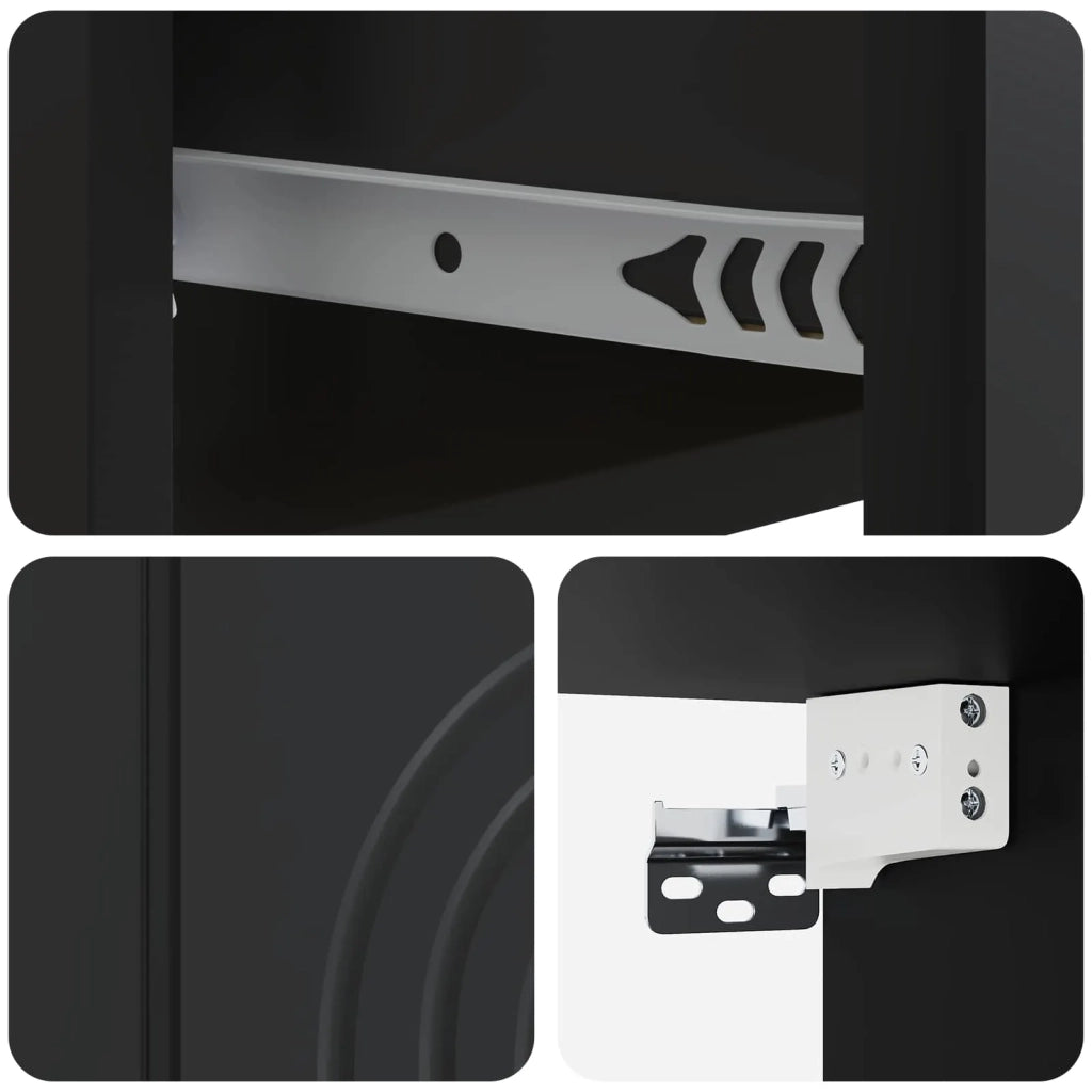 Mobiletto da notte a muro con cassetto Nero 33 x 34,5 x 20 cm 898087