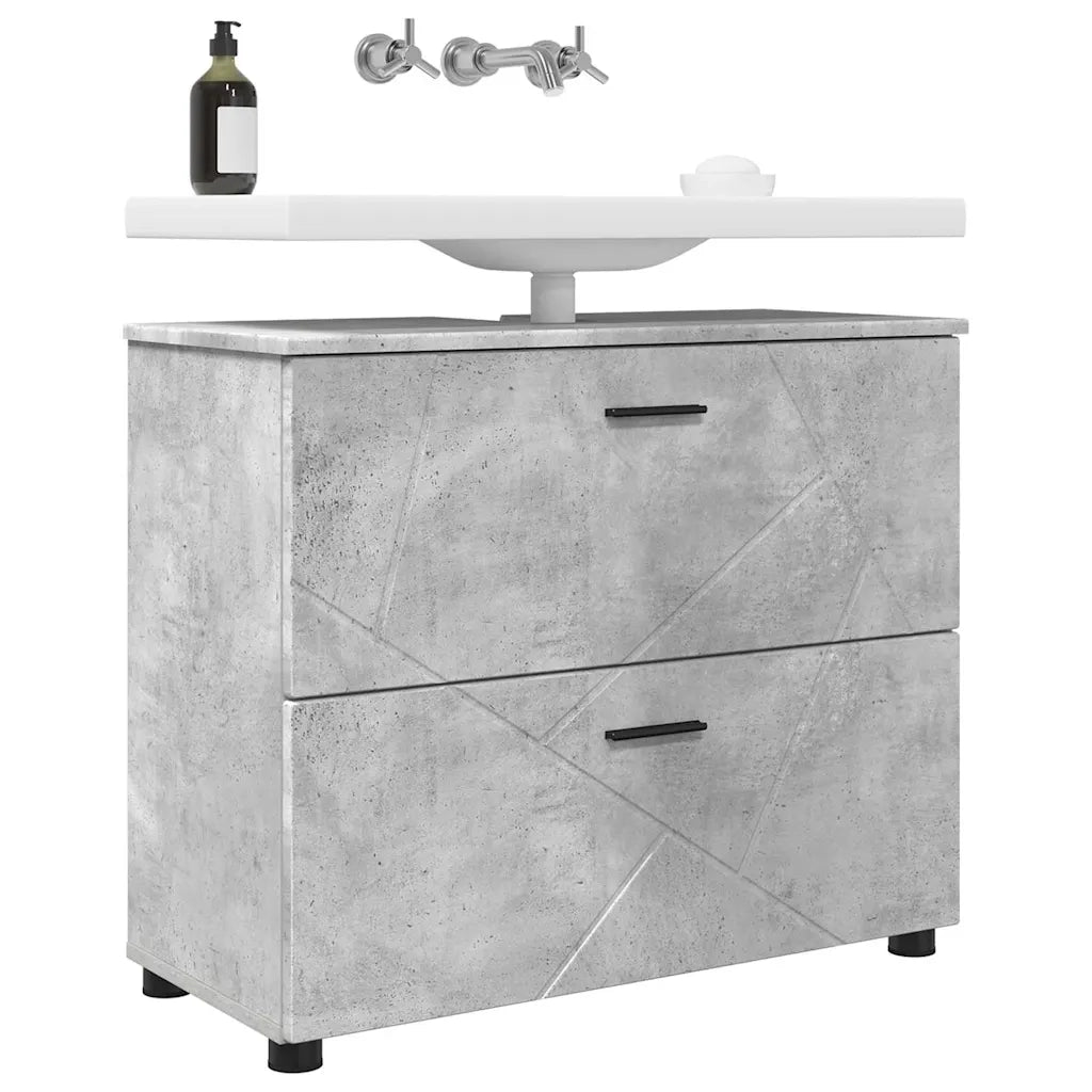 Mobile da Bagno con cassetto Grigio cemento 76,5 x 35 x 64 cm 883297