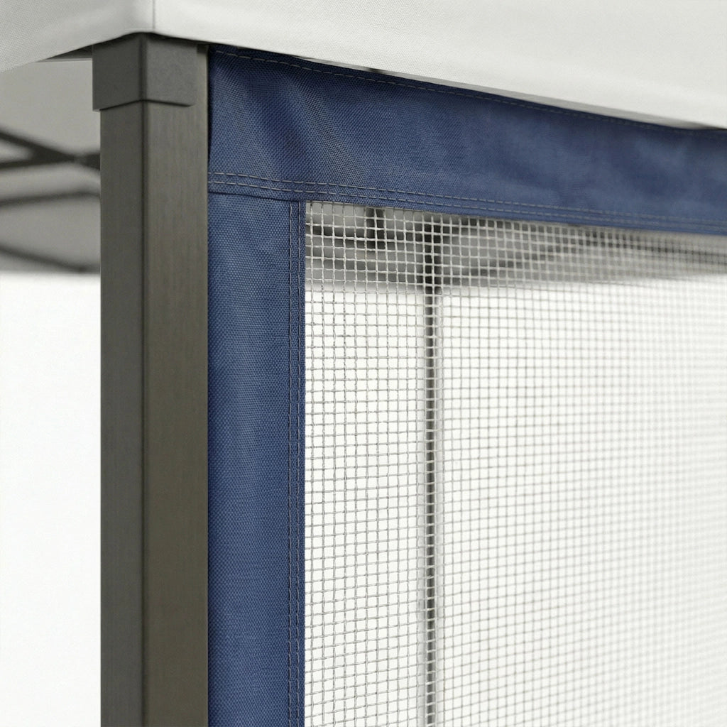 Telo zanzariera per gazebo da giardino. Zanzariera con velcro. 300X200H cm Blu