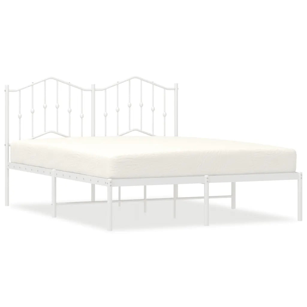 Giroletto con Testiera Metallo Bianco 135x190 cm 373837