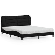 Letto con Materasso Hvar Nero 160x200 cm in Tessuto 3208543