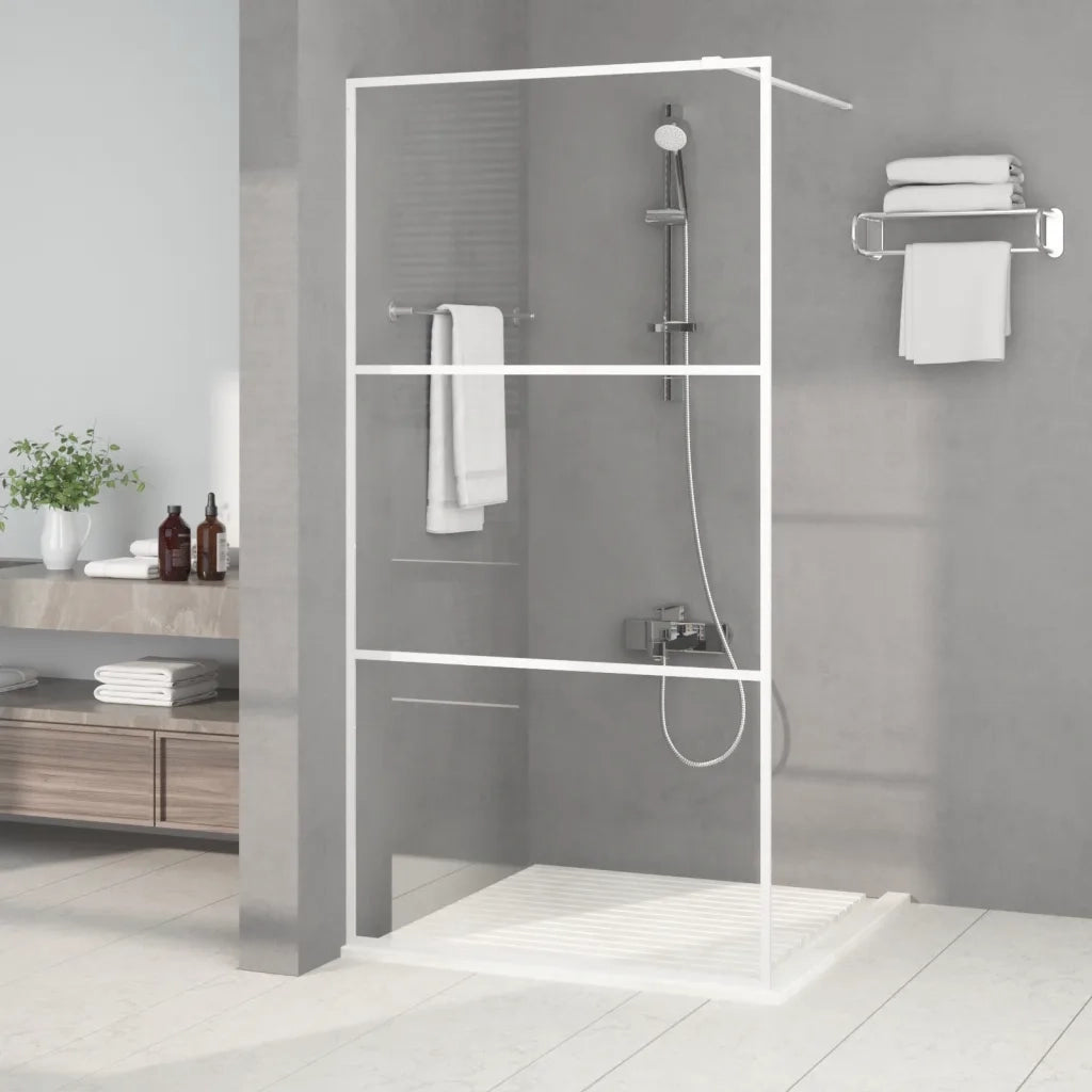Parete Doccia Walk in Bianca 100x195 cm Vetro Trasparente ESG 152122
