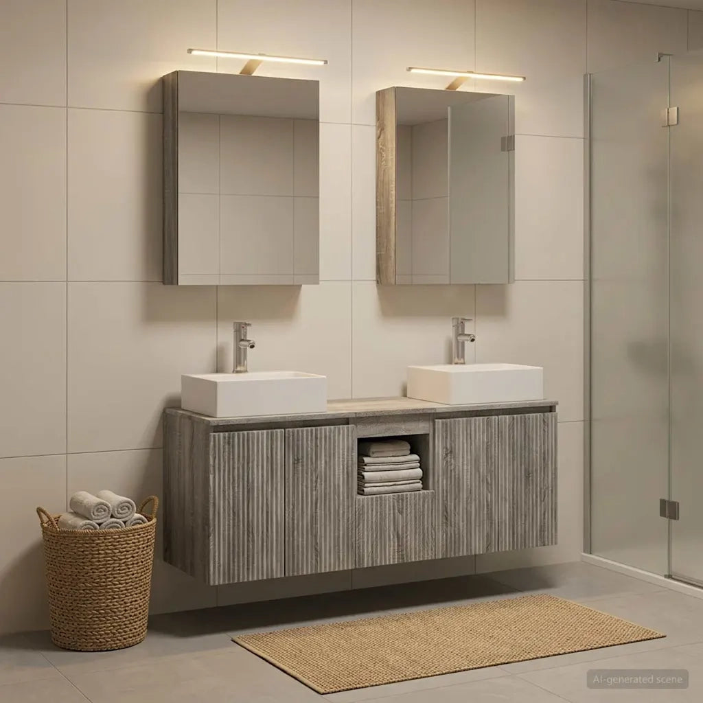 Set di Armadi da Bagno 5 pcs Sonoma grigio Legno ingegnerizzato 3406396