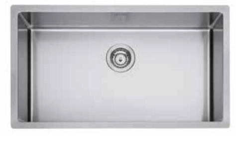 Apell LNR74FSFR Radius R12 Lavello sottopiano 1 vasca Acciaio inox con foro rubinetto (74x44x20.1 cm) colore Acciaio inox