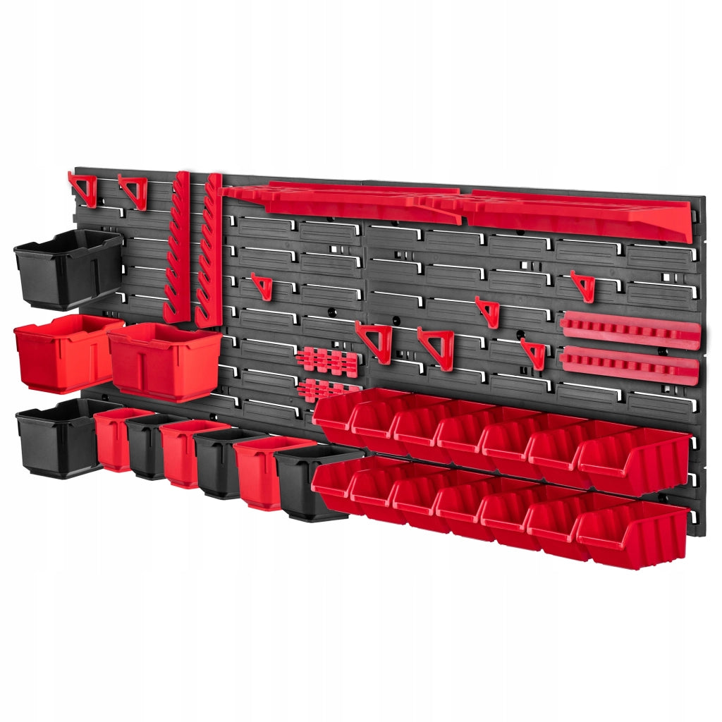 Pannello portautensili KADAX da parete per officina, 116x39 cm, 14 scomparti, 20 supporti, garage.