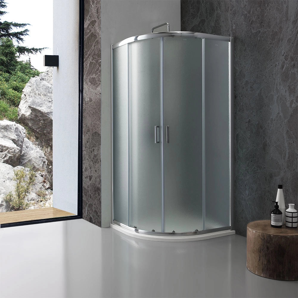 Box doccia semicircolare 80x80 cm cristallo opaco