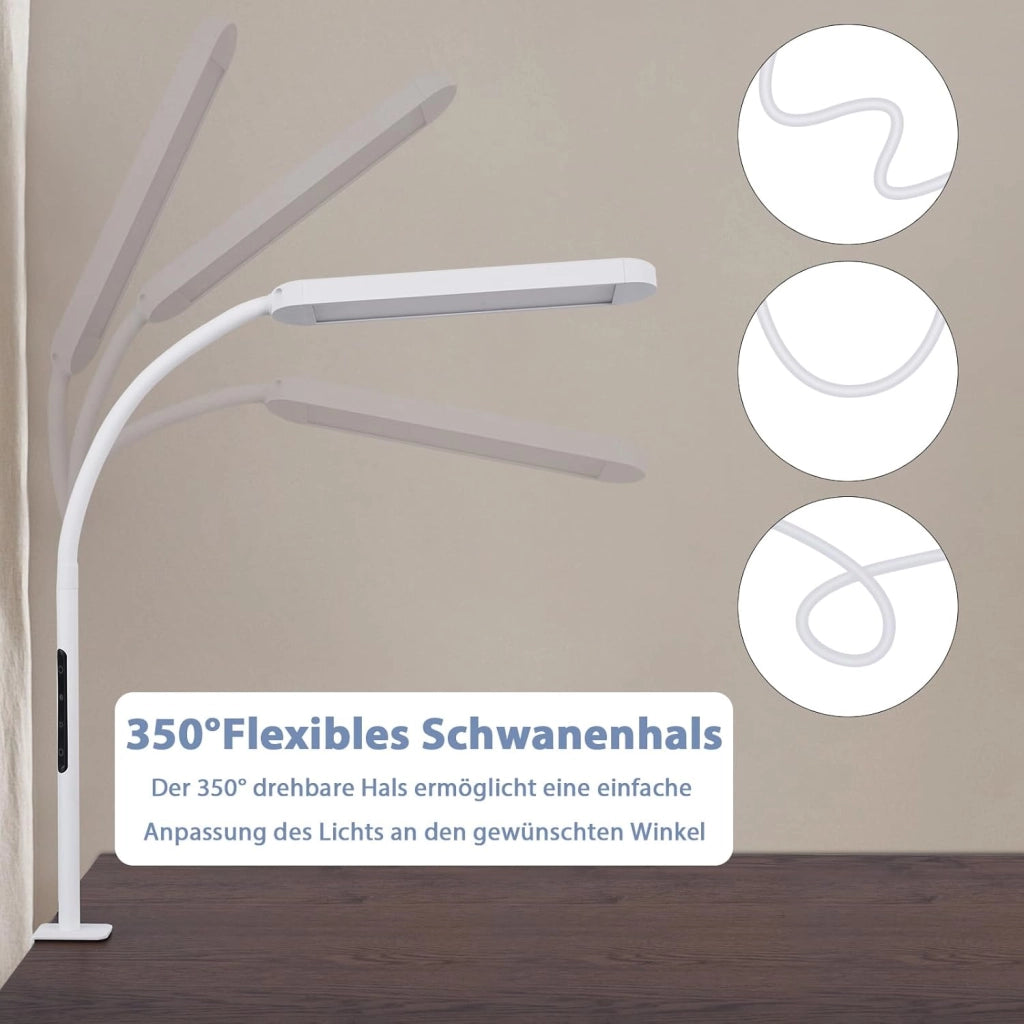 ZMH Lampada da tavolo LED 11W dimmerabile a clip con spina per soggiorno ufficio