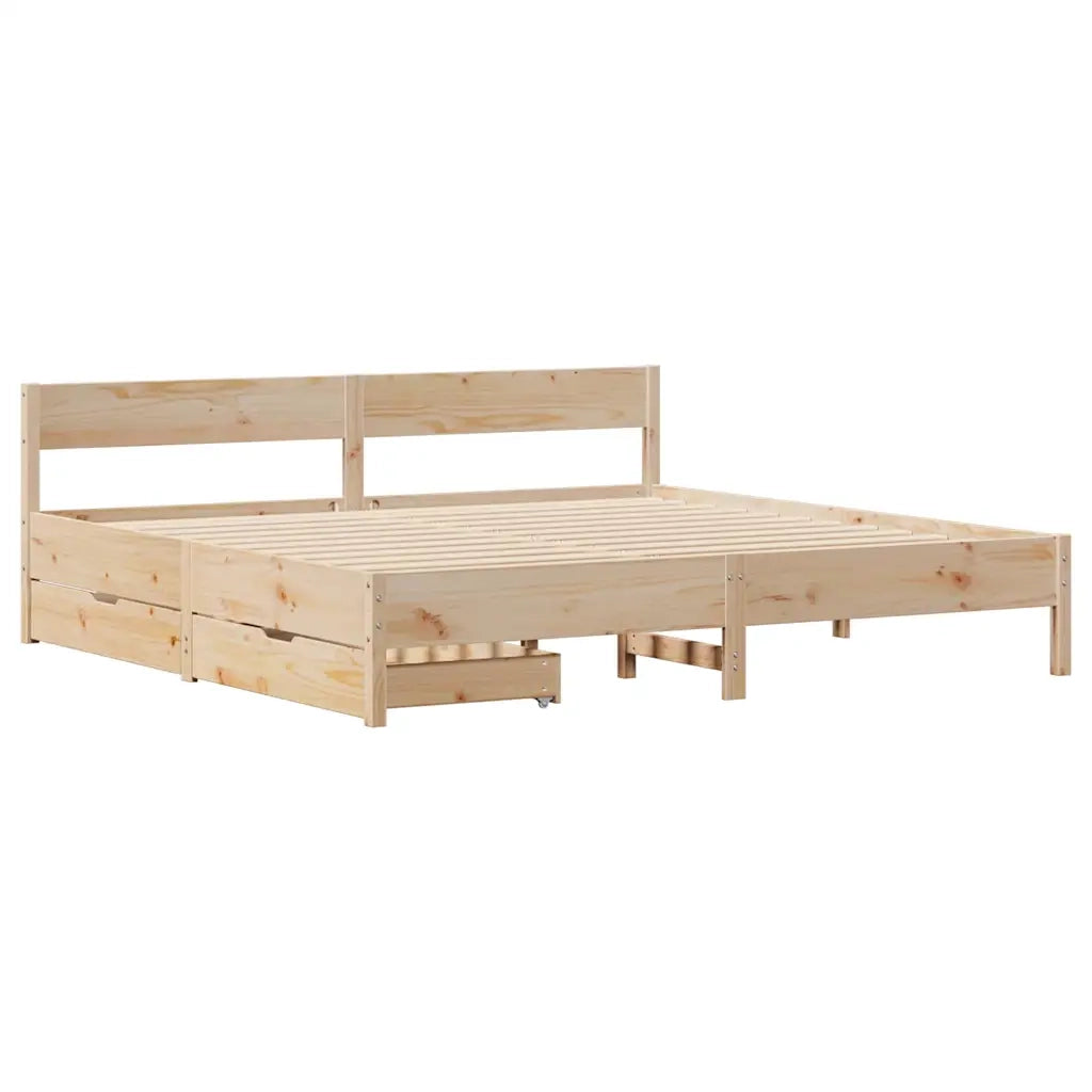 Letto senza Materasso 200x200 cm in Legno Massello di Pino 3301737