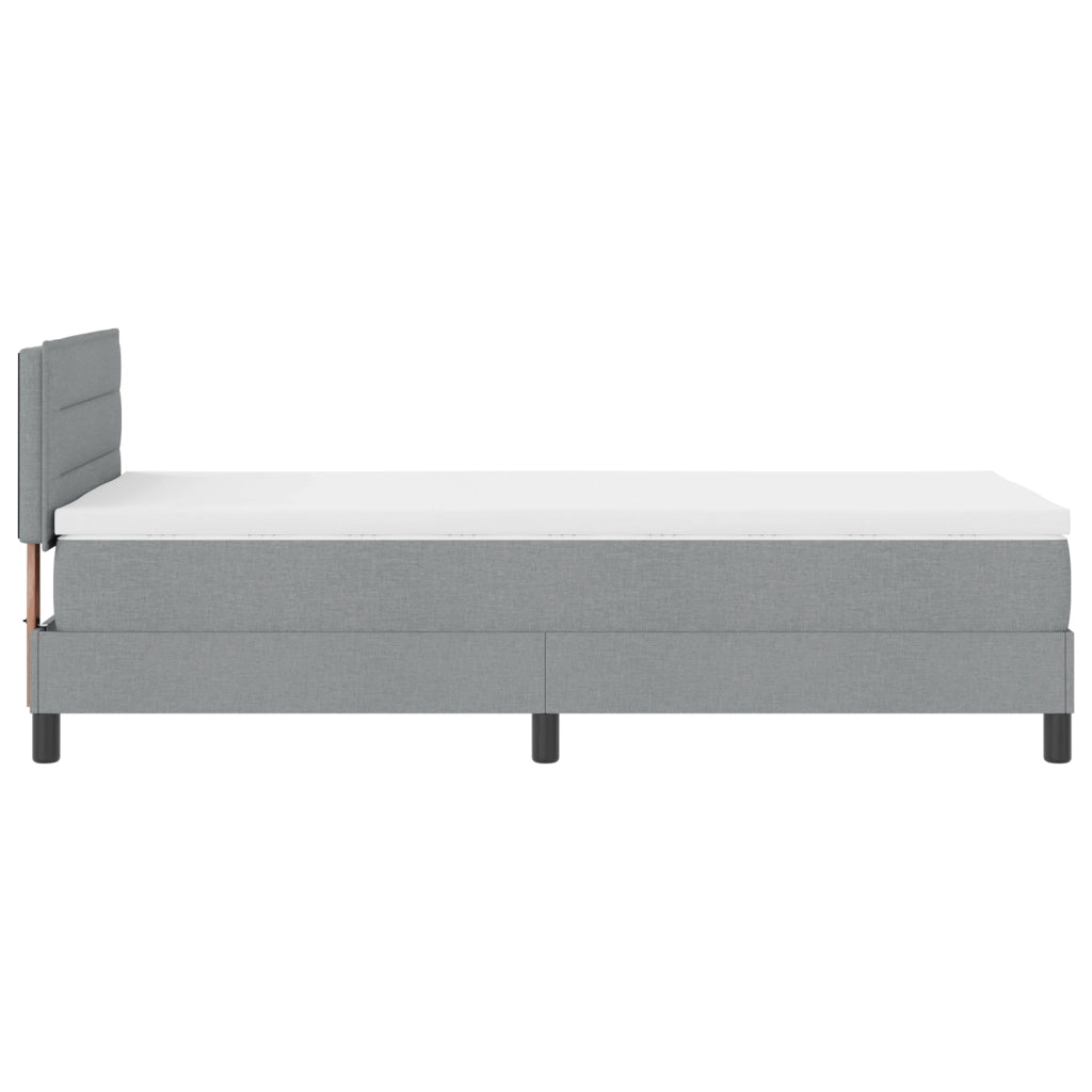 Letto a rete con materasso e luce LED grigia 80x200 cm in tessuto