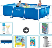Piscina in Rete Reclinabile - 300 x 200 x 75 cm - Blu - Inclusa Copertura - Kit Manutenzione - Giocattoli - Pompaggio Piscina - 7 pezzi