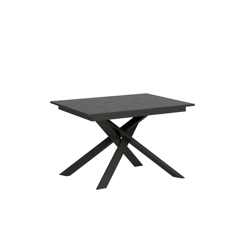 Tavolo allungabile 90x120/180 cm Ganty - bordo Antracite telaio Antracite - Antracite Spatolato