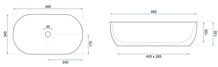 Lavabo Da Appoggio Rea Amelia Ash Matt