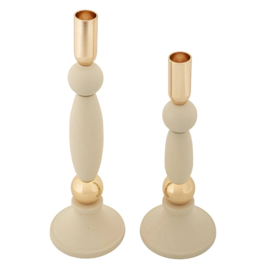 Portacandela VKH941, Beige, Acciaio, 9,5x9,5x30 cm
