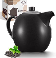 Teiera con setaccio ceramica 12 litri nero antracite accessori per tè teiera per tè