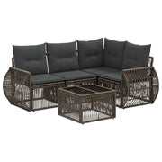 Set Divano da Giardino 5 pcs Grigio e Grigio Scuro polyrattan 3435413