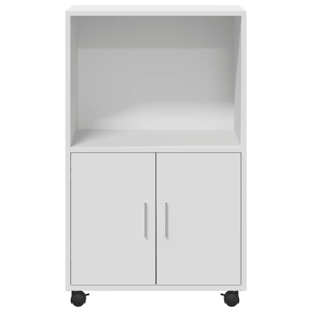 Mobile con Ruote Bianco 55x40x91 cm in Truciolato