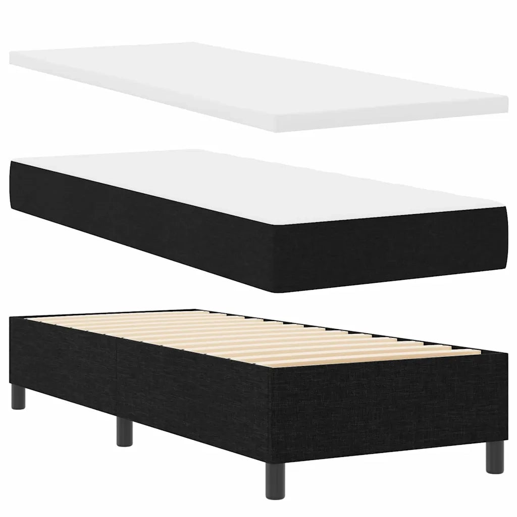 Letto a molle con materasso Nero 80 x 200 cm Tessuto 3340594