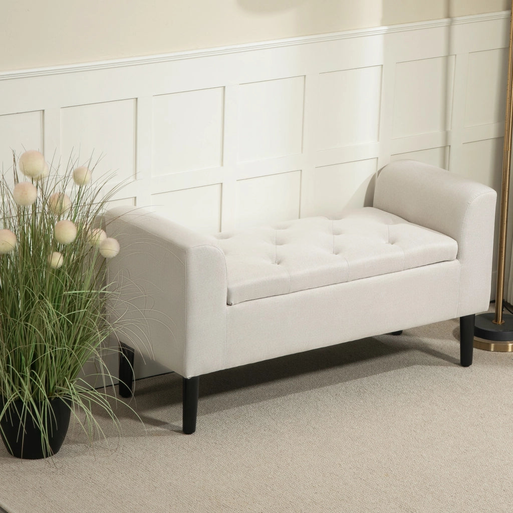 Divano a due posti contenitore con braccioli ¨C zephmum ¨C beige