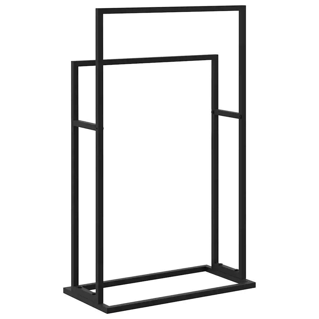 Portasciugamani Autoportante Nero 48x24x78,5 cm in Ferro 336127