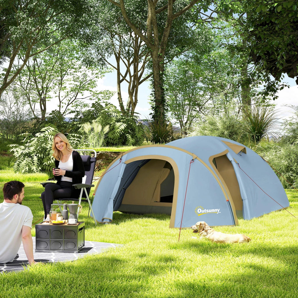Tenda da campeggio 4 persone ¨C zephmum ¨C blu 345x240x130 cm