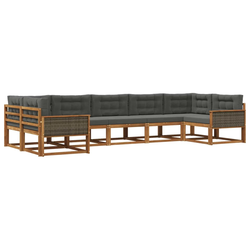 Set di divani da esterno 7 pz Naturale e Antracite 3382860