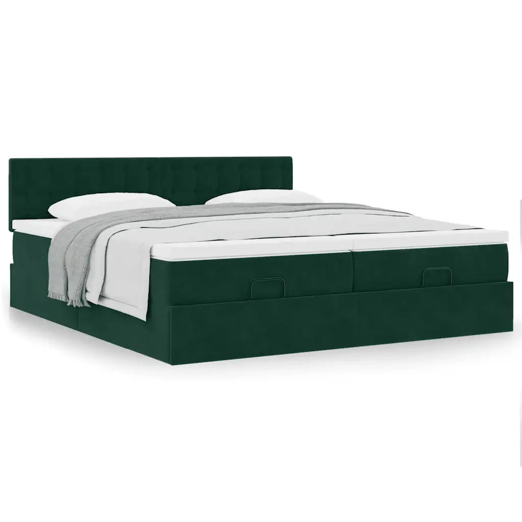Struttura Letto Pouf con Materassi 160x200 cm Velluto 3312107