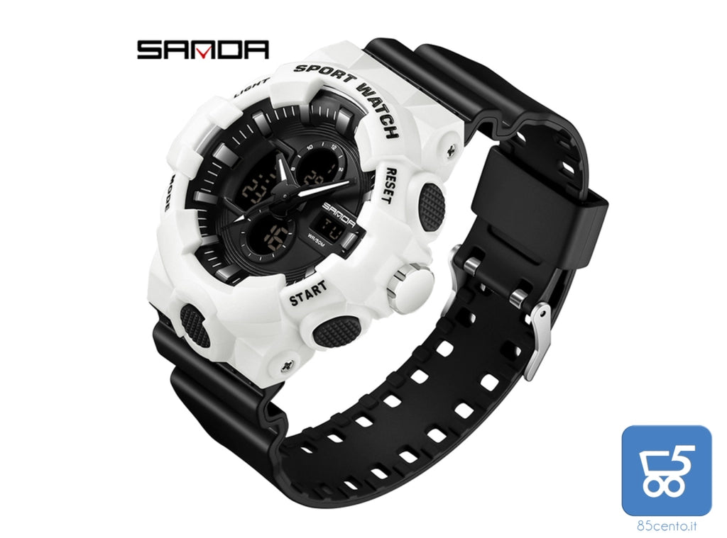 Orologio sportivo Sanda Uomo resistente acqua cronografo sveglia Sanda 3131
