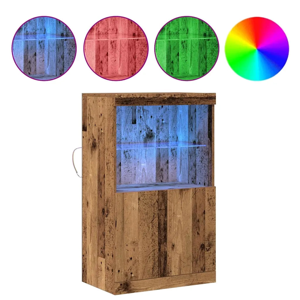 Credenza | Madia LED Marrone 60 x 37 x 100 cm Legno multistrato