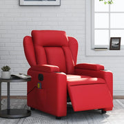 Poltrona Massaggio Elettrica Reclinabile Rosso Similpelle 3204542