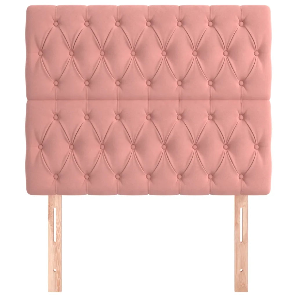 Testiera-Testata-Testiera Decorativa Rosa 90x7x118/128 cm Velluto