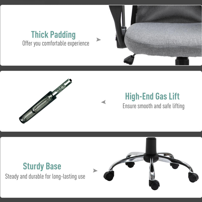 Sedia Poltrona Direzionale da Ufficio in Tessuto Grigio