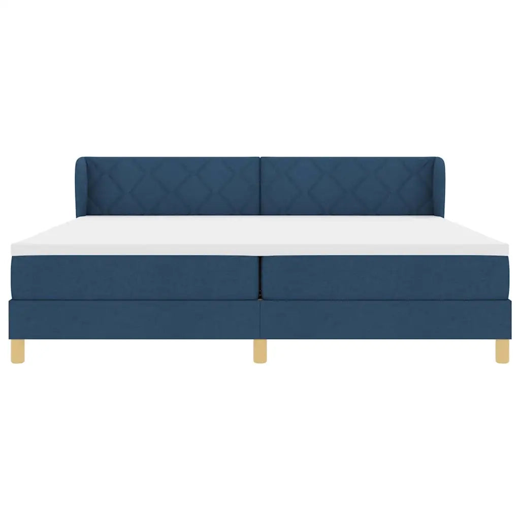Letto a molle con materasso Blu 200 x 200 cm Tessuto 3340303