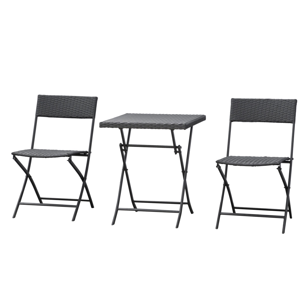 Set Giardino Tavolo Quadrato e Sedie Pieghevoli in Resina ¨C zephmum ¨C Marrone