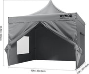 Tenda da festa impermeabile - tenda da giardino - tenda da matrimonio con pareti laterali - tenda da festa lussuosa - tenda easy up - tenda da festa robusta 3 x 3 m - di alta qualità - colore argento grigio